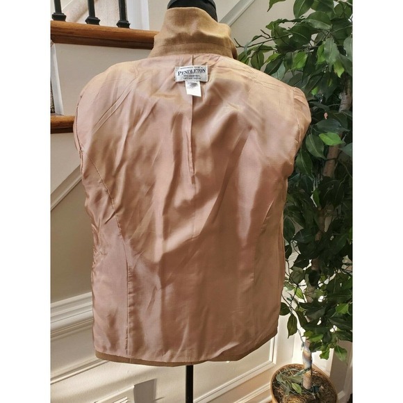 Pendleton Women's Tan Wool Two Buttons Single Breasted Fitted Blazer Size 10 - Picture 8 of 12